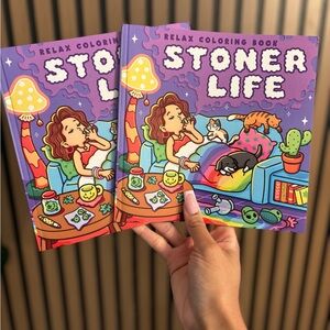 Stoner Life Relax COZY Coloring Book - Bright Purple Cover